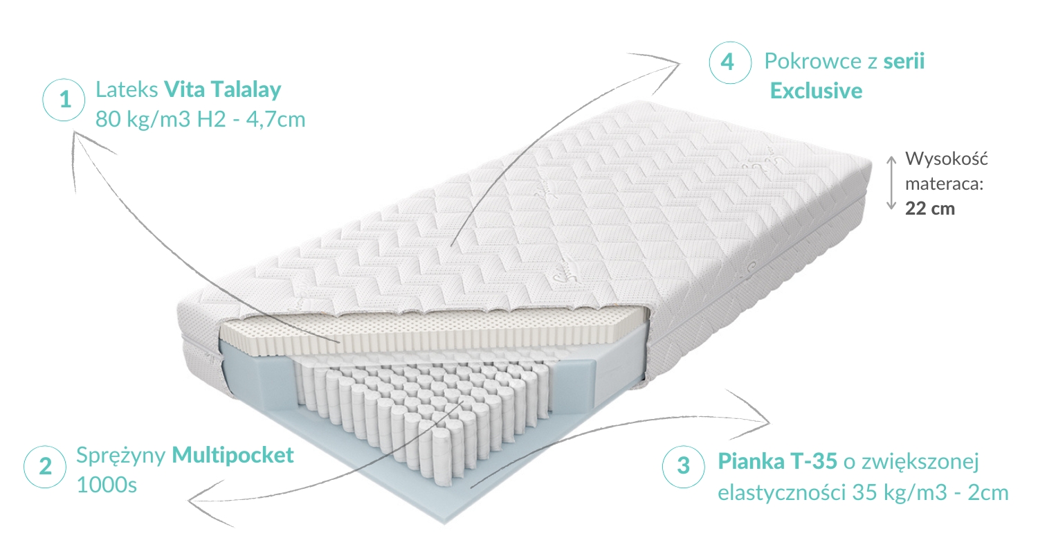 Budowa Multipocket Talalay X5 H2